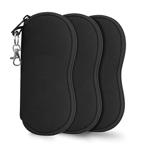 alladaga 3 Stück Neopren Brillenetui Reißverschluss Sonnenbrillen Tasche Tragbare Brillentasche für Männer und Frauen von alladaga