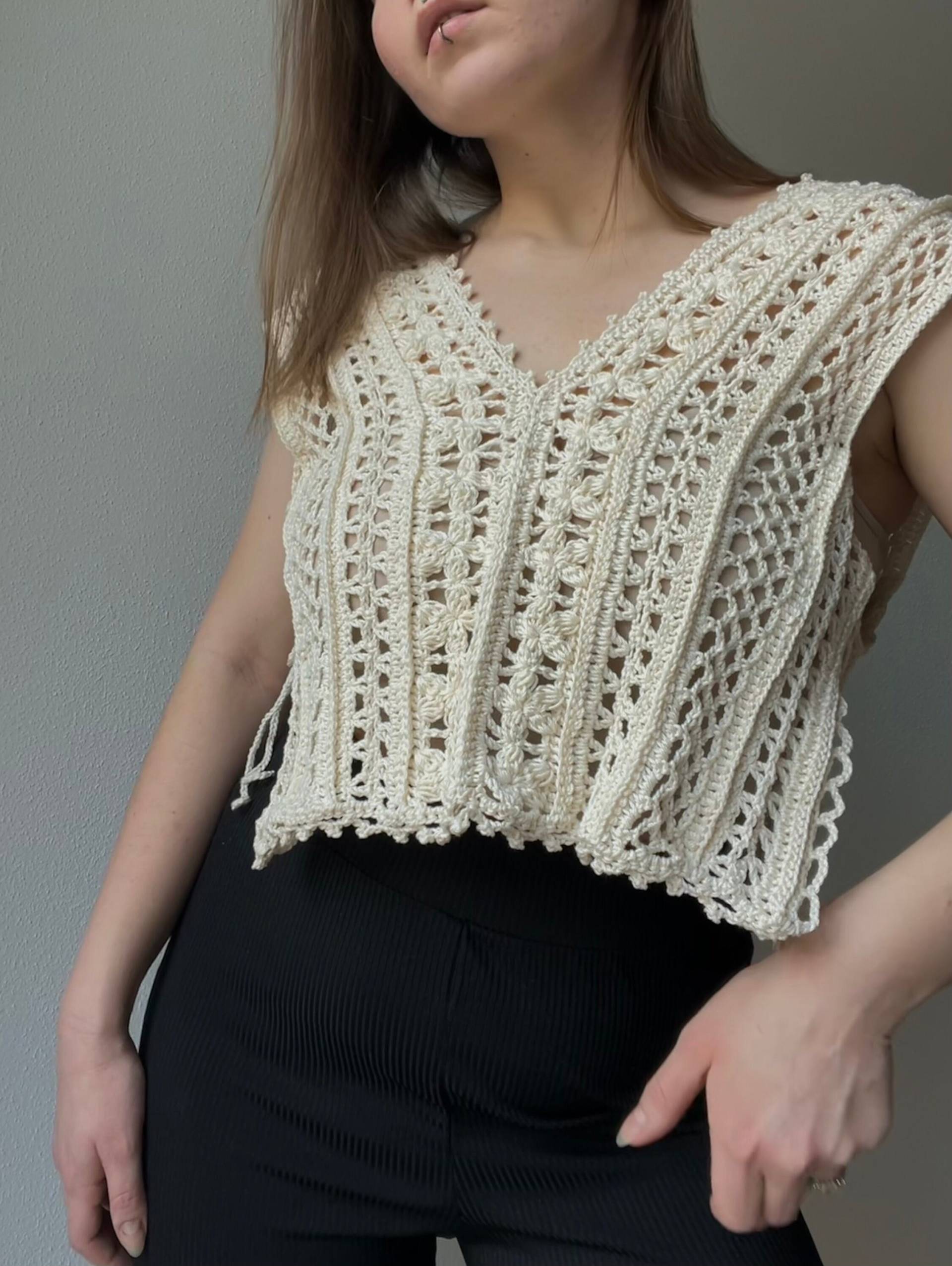 Häkel Tank Top, Bralette, Sommer Boho Crop Top Muster, Baumwolle Bralette von allainscrochet