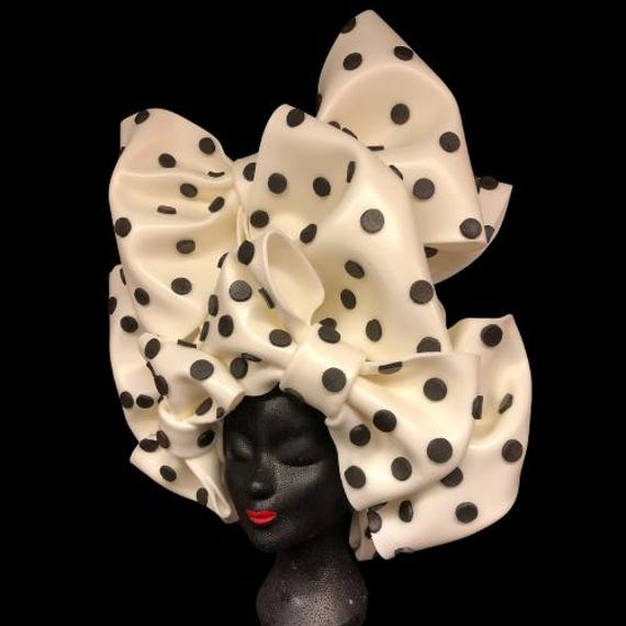 Headpiece Bows Schwarz/Weiß Etsy111 Bitte Den Kopfumfang Bei Der Bestellung Angeben von allemaalTEJATER