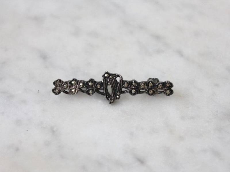 1940S Bar Brooch | Marcasite-Brooch Sterling Silberbrosche von allencompany