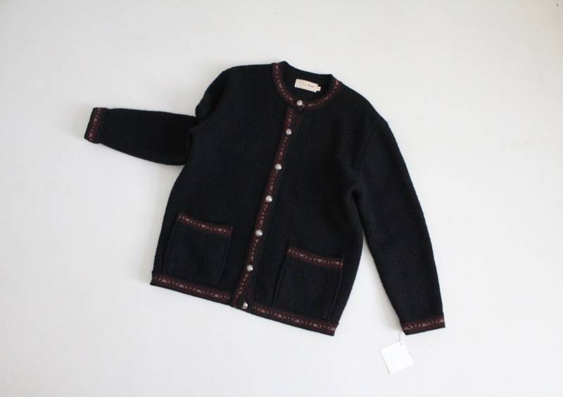 Mantel Aus Gekochter Wolle | Vintage L.l. Bean Jacke Schwarze Wolljacke von allencompany