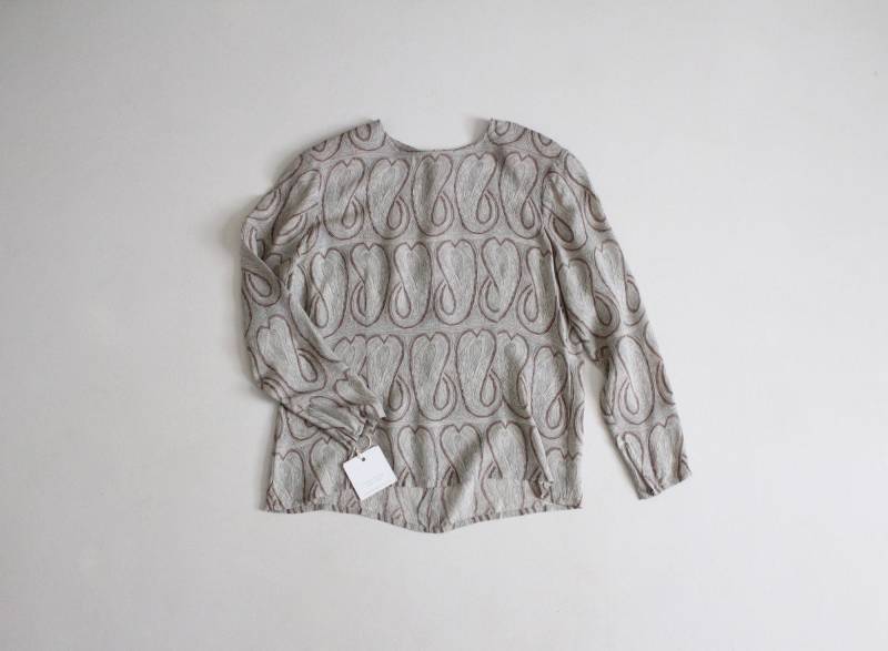 Seide Paisley Bluse | Graue Vintage Oben von allencompany