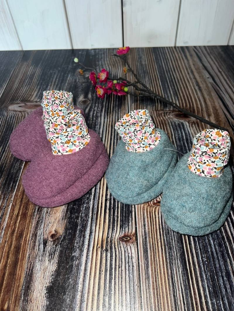 Babyschuhe Babaypuschen Aus Wollwalk First Boots 100% Wolle von allerhandarbeit