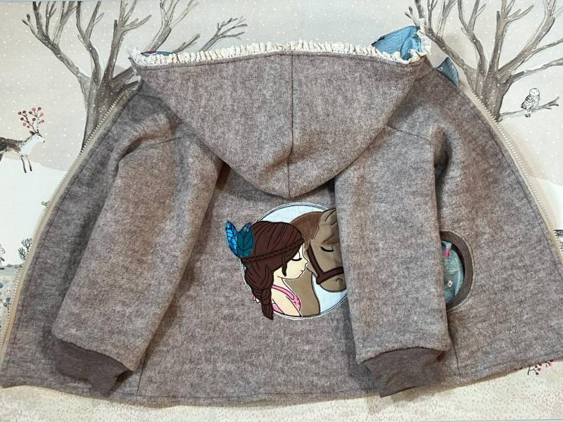 Gefütterte Walkjacke Individualisierbar Gr. 74 - 146 von allerhandarbeit