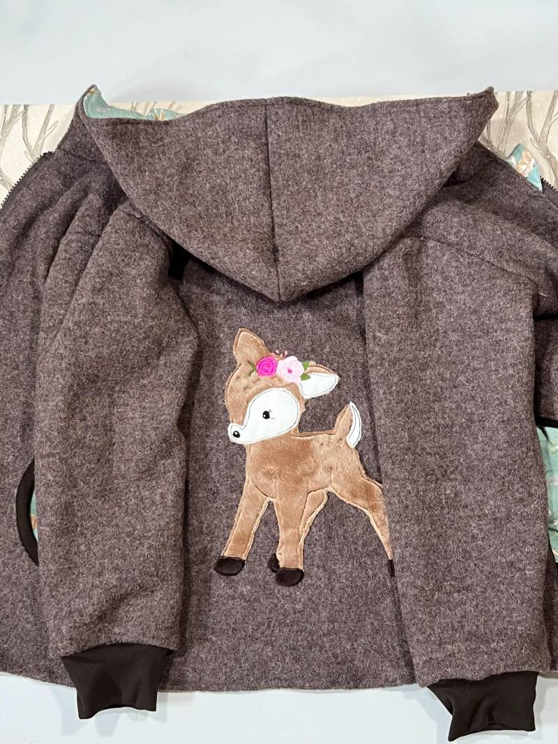 Gefütterte Walkjacke Individualisierbar Gr. 74 - 146 von allerhandarbeit