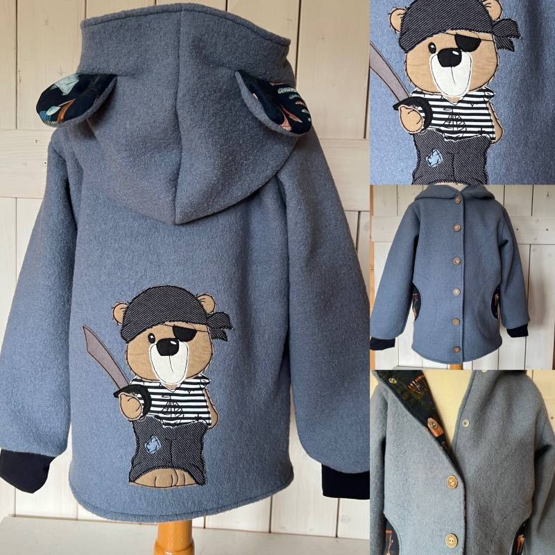 Gefütterte Walkjacke Individualisierbar Gr. 74 - 146 von allerhandarbeit