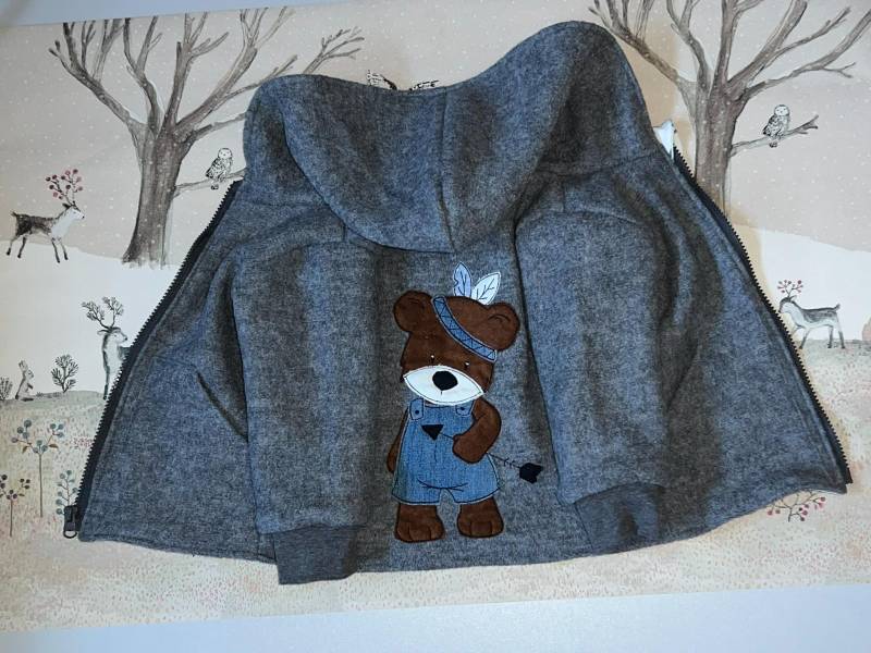 Gefütterte Walkjacke Individualisierbar Gr. 74 - 146 von allerhandarbeit