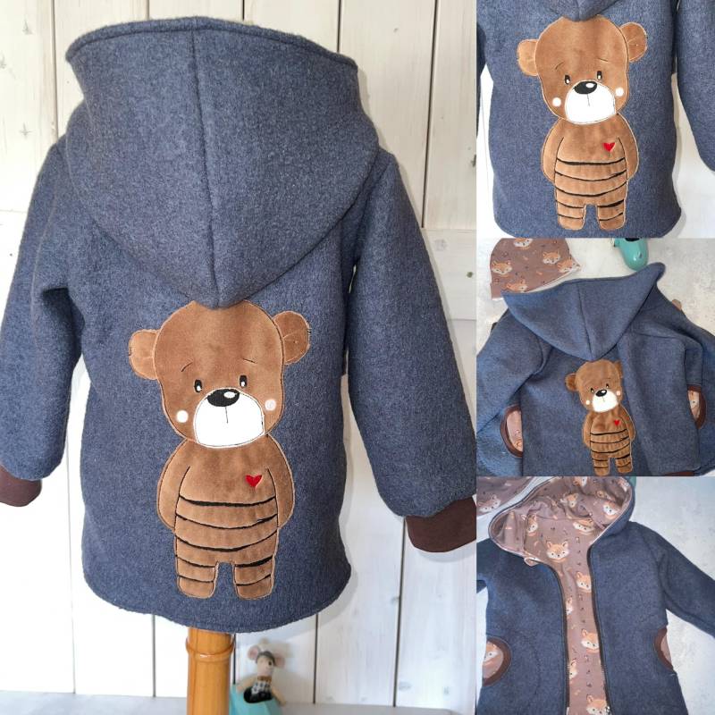 Gefütterte Walkjacke Individualisierbar Gr. 74 - 146 von allerhandarbeit
