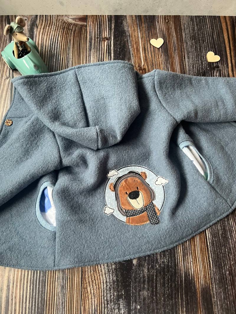 Geütterte Walkjacke Individualisierbar Gr. 74 - 146 von allerhandarbeit