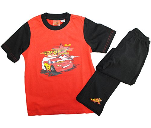 2 TLG. Set - Schlafanzug Pyjama Disney Auto Cars - Lightning McQueen Kinder Kurzarm - Baumwolle -Größe 110/116 - rot - Hausanzug/Kinderschlafanzug - f.. von alles-meine.de GmbH