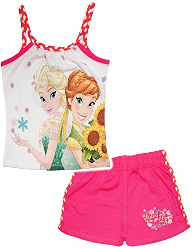 2 TLG. Set T-Shirt/Top & Kurze Hose - Disney Frozen - die Eiskönigin - Größe: 5 Jahre - Gr. 116 - als Sommerset/Strandbekleidung/kurzer Pyjama - M.. von alles-meine.de GmbH