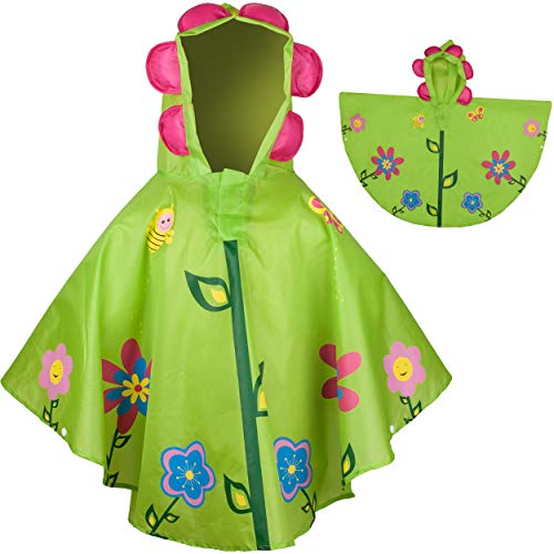 3D Effekt Regencape/Regenponcho - süße Blume & Blüte - Gr. 92-128 circa 2 bis 6 Jahre - wasserdicht + wasserfest - Nylon Stoff - sehr leicht - Regenma.. von alles-meine.de GmbH