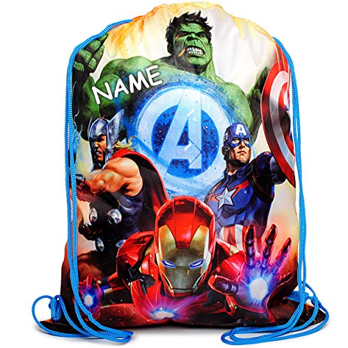 Sportbeutel - Turnbeutel - Schuhbeutel - Avengers - inkl. Name - wasserabweisend abwischbar - für Kinder - Kinderbeutel/Schlafsack - Schulbeutel Kindergarte.. von alles-meine.de GmbH