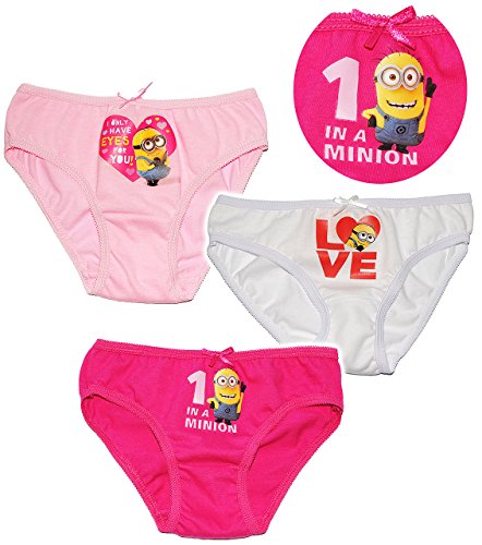 alles-meine.de GmbH 3 TLG. Slip/Unterhosen - Minions - Ich einfach unverbesserlich - Größe 2 bis 3 Jahre - Gr. 98 bis 104-100% Baumwolle - Mädchenslip/Unterwäsche - fü.. von alles-meine.de GmbH