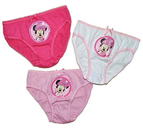 alles-meine.de GmbH 3 tlg. Slip/Unterhosen - Minnie Mouse - Größe 4 bis 5 Jahre - Gr. 110 bis 116-100% Baumwolle - für Kinder Pants Unterhose Slips Punkte Mickey Mädchen.. von alles-meine.de GmbH