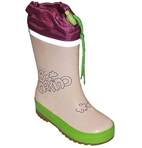 alles-meine.de GmbH Gummistiefel Regenbogen rosa pink - mit Reflektor zum Schnüren + ZUM BEMALEN - Größe 27 - für für Kinder Mädchen - Naturkautschuk - anmalen Blumen Sonne von alles-meine.de GmbH