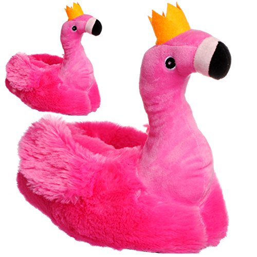 alles-meine.de GmbH Hausschuhe/Pantoffel - Flamingo mit Krone - pink - Größe Gr. 36/37 / 38__ schön warm__ Plüschhausschuh/Tier - Tiere - für Kinder & Erwachsene - AB.. von alles-meine.de GmbH