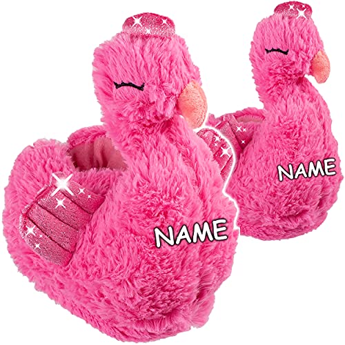 alles-meine.de GmbH Hausschuhe/Plüschhausschuhe Design & Größe wählbar Schwan/Flamingo - Größe Gr. 24-36 EU inkl. Name - schön warm Kuschel - für Kinder & Erwachsen.. von alles-meine.de GmbH