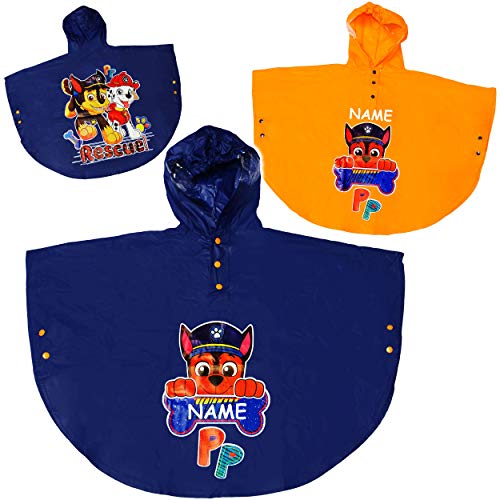 alles-meine.de GmbH Kinderponcho - Regenponcho/Regencape - Paw Patrol - Hunde - 4 bis 6 Jahre - Größe: 110-122 - inkl. Name - wasserdicht + winddicht + atmungsaktiv - mit Kap.. von alles-meine.de GmbH