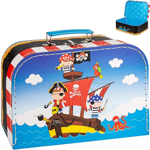 alles-meine.de GmbH Koffer/Kinderkoffer - Motivwahl - GROß - Pirat & Piratenschiff - 29 cm - ideal für Spielzeug und als Geldgeschenk - Pappkoffer - Puppenkoffer - Kinder - Pap.. von alles-meine.de GmbH