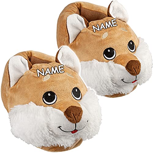 alles-meine.de GmbH Plüsch Hausschuhe Größe frei wählbar Fuchs/Hund - Größe Gr. 26-38 EU inkl. Name - schön warm Kuschel - für Kinder & Erwachsene - ABS Sohle rutschf.. alles-meine.de GmbH Plüsch Hausschuhe Größe frei wählbar Fuchs/Hund - Größe Gr. 26-38 EU inkl. Name - schön warm Kuschel - für Kinder & Erwachsene - ABS Sohle rutschf.. von alles-meine.de GmbH