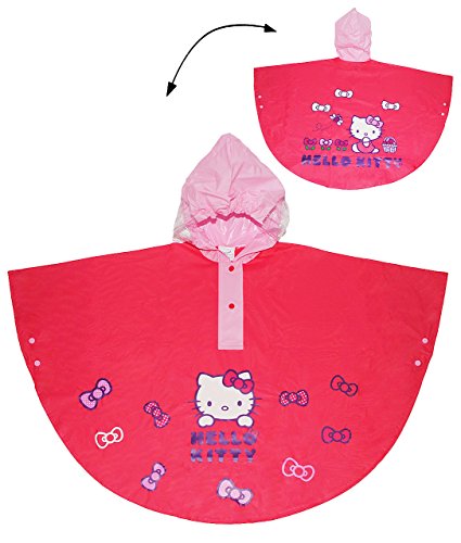 alles-meine.de GmbH Regenponcho/Regencape - Hello Kitty - Gr. 110-116 - 122 - circa 4 bis 6 Jahre - für Kinder - Mädchen - Tiere Katzen Fahrrad/Regen Poncho - Regenmant.. von alles-meine.de GmbH