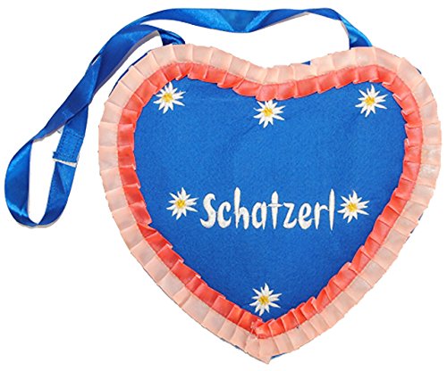 alles-meine.de GmbH Umhängetasche - Schatzerl - Lebkuchenherz - Dirndl Tracht/Trachtentasche Bayrisch Edelweiß - blau - aus Plüsch - Kirmes - Lebkuchen Herzen - Liebe/Lie.. von alles-meine.de GmbH