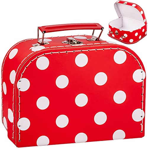 alles-meine.de GmbH kleine Kinder - Koffer Verschiedene Größen frei wählbar KLEIN - Punkte rot & weiß - 20 cm - ideal für Spielzeug und als Geldgeschenk - Pappkoffer - Puppen.. von alles-meine.de GmbH