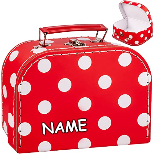 alles-meine.de GmbH kleine Kinder - Koffer Verschiedene Größen frei wählbar KLEIN - Punkte rot & weiß - 20 cm - inkl. Name - ideal für Spielzeug und als Geldgeschenk - Pappko.. von alles-meine.de GmbH