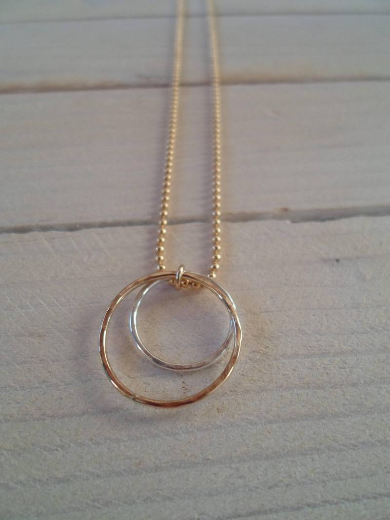 Doppel Hoop Ring Halskette von allkStore