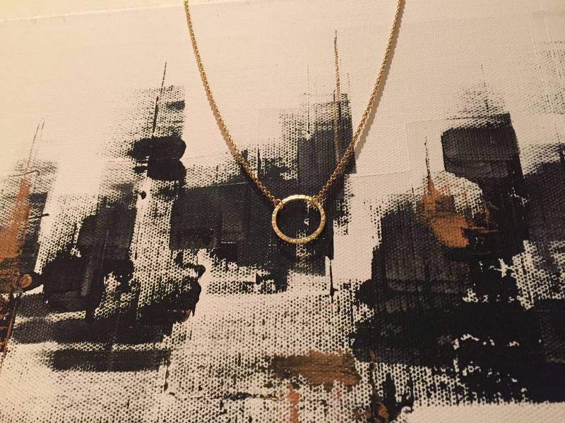 Goldener Ring Halskette Goldener Ring Halskette von allkStore