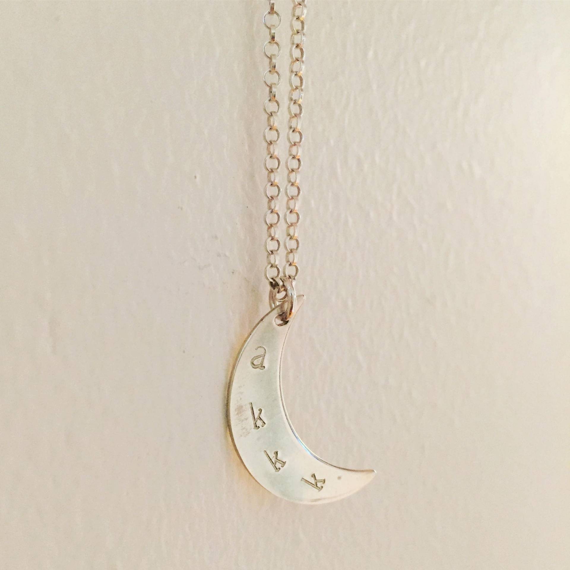 Personalisierte Halbmond Sterling Silber Halskette Personalisierte Halbmond Sterling Silber Halskette von allkStore