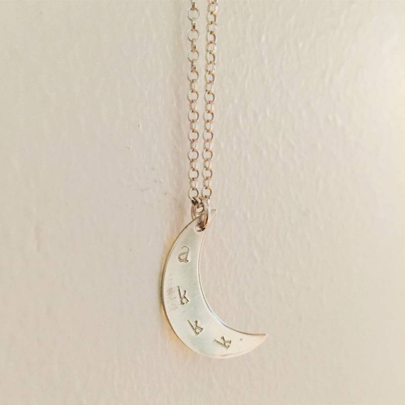 Personalisierte Halbmond Sterling Silber Halskette Personalisierte Halbmond Sterling Silber Halskette von allkStore