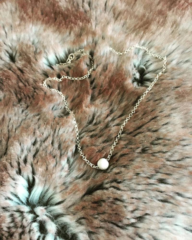 Schneeball Sterling Silber Chocker Halskette Schneeball Sterling Silber Chocker Halskette von allkStore