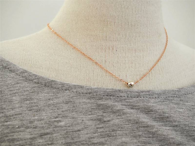 Silber Perle Rose Gold Halskette von allkStore