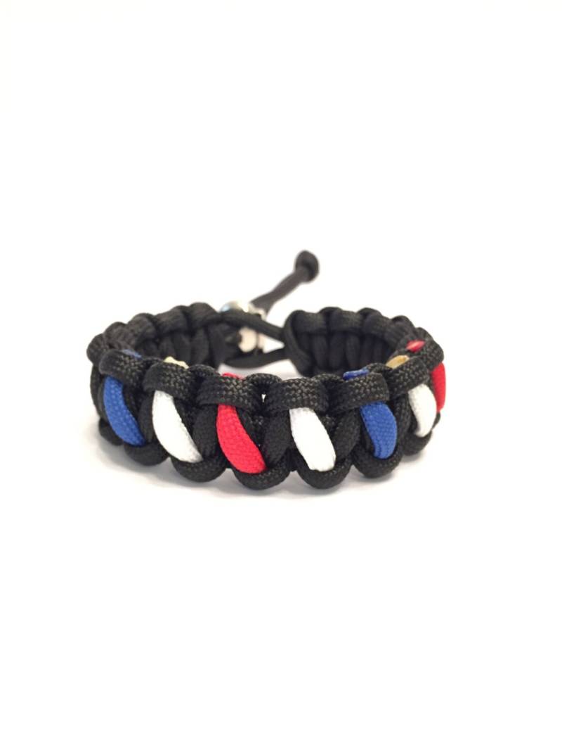 Barber Pole Paracord Survival Armband Handgewebter Herrenschmuck Barber Pole Paracord Survival Armband Handgewebter Herrenschmuck von allkultures