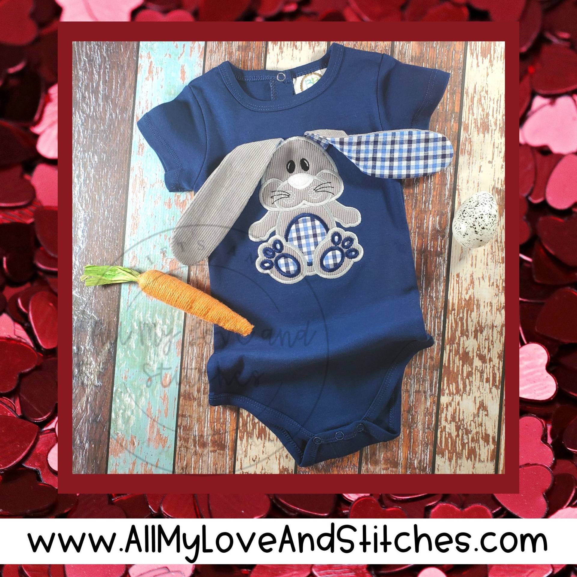 Floppy Eared Häschen Body, Baby Osterparty Outfit, Oster 3-D Shirt, Kleinkind, Säugling, Osterhase von allmyloveandstitches