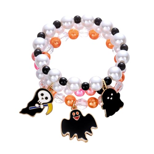 3pcs Halloween Charme Armbänder Kürbisspeicher Anhänger Legierung Legierung Schmuck Verstellbar von alloneslife