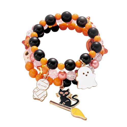 3pcs Halloween Charme Armbänder Kürbisspeicher Anhänger Legierung Legierung Schmuck Verstellbar von alloneslife