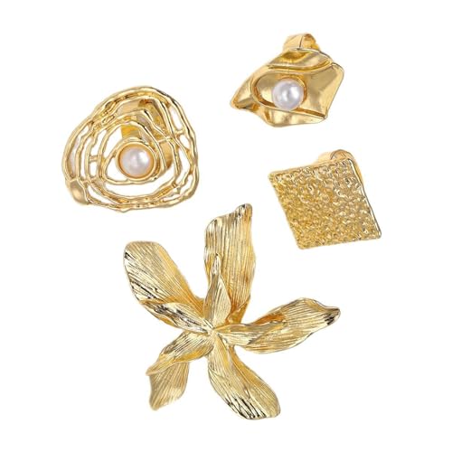 4pcs Unregelmäßige Legierungsringe Setzen Robuste Modeschmuck Für Frauen Die Für Tägliche Verschleiß Und Besondere Anlässe Tägliche Ringe Tragbar Sind von alloneslife