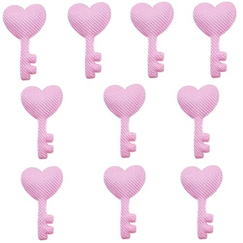 Cartoon-Herz-Schlüssel-Patches, gepolsterte Applikationen, handgefertigtes Haar-Accessoire, schöne Haarspangen von alloneslife
