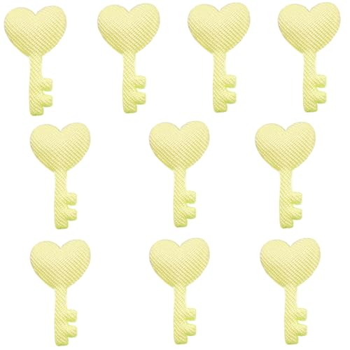 Cartoon-Herz-Schlüssel-Patches, gepolsterte Applikationen, handgefertigtes Haar-Accessoire, schöne Haarspangen von alloneslife