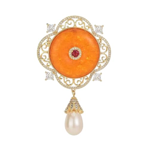 Charm Brautbrosche Mit Tröpfchenperlen Komplizierte Filigree Und Chinesische Knotendesign Für Zeremonienpartys Formale Anlässe Kulturelle Legierung Brosche von alloneslife