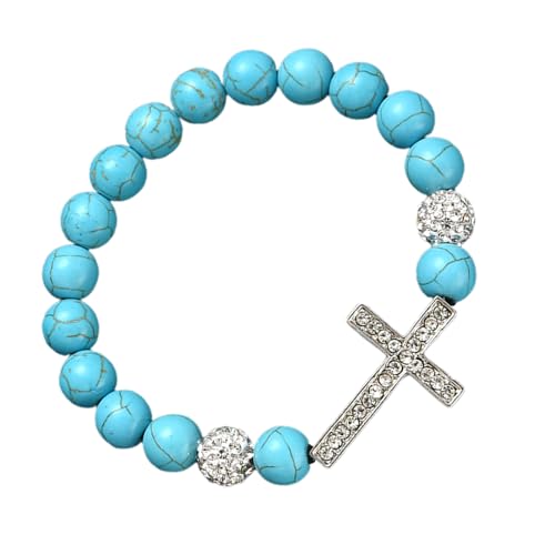 Dehnbares Elastisches Türkisfarbenes Steinkruzifix Armband 10 Mm Perlen Handkette Spiritueller Schmuck Für Tägliche Outfits Alltag Tragen Spirituelle Heilungsschmuck Dehnbares Elastisches Türkisfarbenes Steinkruzifix Armband 10 Mm Perlen Handkette Spiritueller Schmuck Für Tägliche Outfits Alltag Tragen Spirituelle Heilungsschmuck von alloneslife