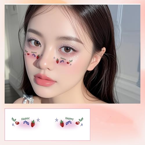 Face Temporär Tätowierte Gefälschte Tätowierte Aufkleber Für Musikfestival Make Up Raves Accessoires Wasserdichte Tätowierte Aufkleber von alloneslife