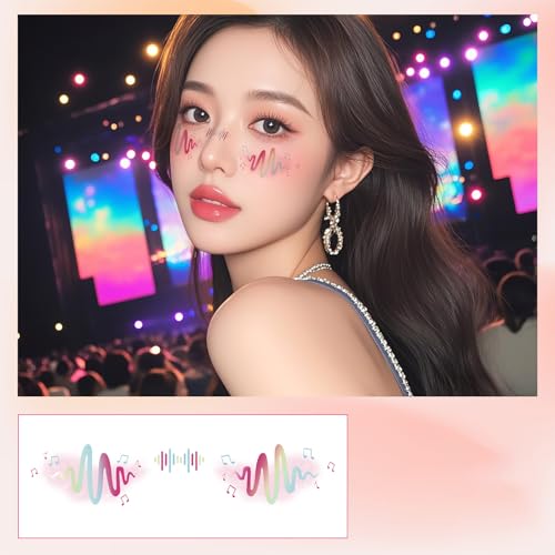 Face Temporär Tätowierte Gefälschte Tätowierte Aufkleber Für Musikfestival Make Up Raves Accessoires Wasserdichte Tätowierte Aufkleber von alloneslife