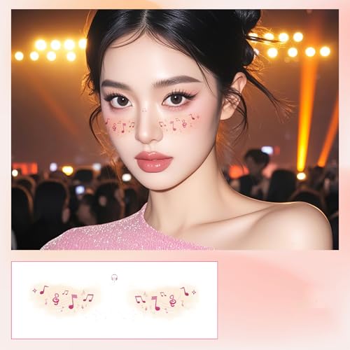 Face Temporär Tätowierte Gefälschte Tätowierte Aufkleber Für Musikfestival Make Up Raves Accessoires Wasserdichte Tätowierte Aufkleber von alloneslife