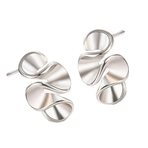 Geometrische Rüschenohrringe Kupferstruktur Ohrschmuck Für Frauen Mädchen Und Besondere Anlässe Tragen Stilvolle Rüschenohrzubehör Tragen von alloneslife