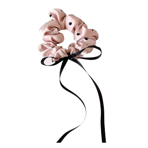 Gepunktete Haargummis mit Schleife, elastisches Haargummi, elegantes Haarband für Mädchen von alloneslife