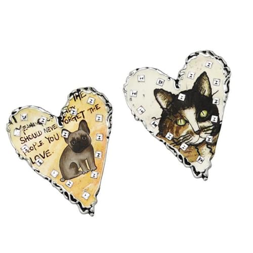 Herzform Tiergedruckte Ohrringe Nicht Übereinstimmte Haustierkritzel von alloneslife